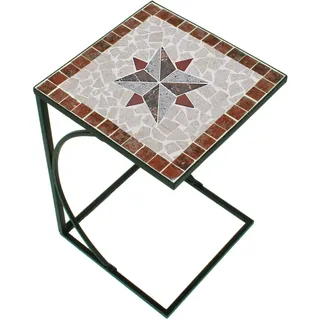 Garden Pleasure Amarillo Beistelltisch 35 x 35 x 53 cm grau/rot