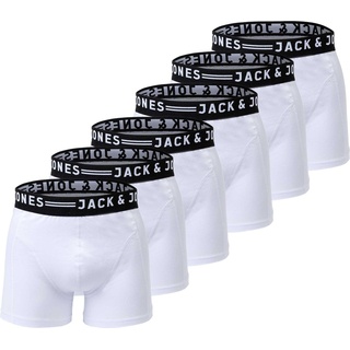 Jack & Jones, Herren, Unterhosen, Boxershort Casual Stretch, Weiss, (S, 6er Pack)