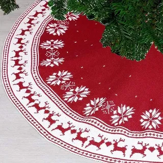 Weihnachtsbaum-rock, Plüsch-schneeflocke, Weihnachtsbaumschmuck, Weihnachtsbaummatte, Baumabdeckung, Weihnachtsbaum-rock, Festliche Matte, Weihnachtsbaum-abdeckung (122 Cm)