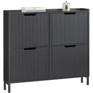 SoBuy Schuhkipper 100 x 91 x 19 cm geschlossen schwarz