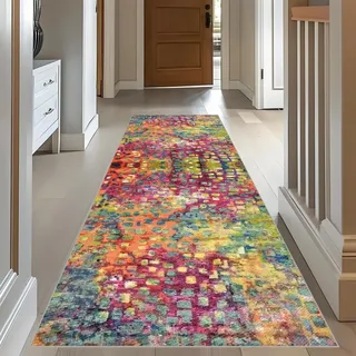 RxueSug Teppich Läufer Flur Lang rutschfest Küchenteppich Waschbar Langer Teppich Läufer 40 x 400 cm Vintage Flurläufer Korridor Teppichläufer Lang für im Wohnzimmer Küche Schlafzimmer