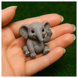 Hrlace Mittelfinger Tier Statue Lustige Mini Tiere Figur mit Stinkefinger Harz Mittelfinger-Tier-Dekor-Statue für Desktop Zuhause Büro Auto Garten Dekoration Lustig Geschenke Mittelfinger-Elefant