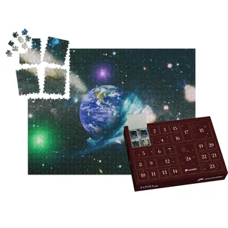 puzzleYOU: Puzzle-Adventskalender | „Blick auf den Planeten Erde aus dem Weltall“ – aus der Puzzle-Kollektion Weltraum, Universum