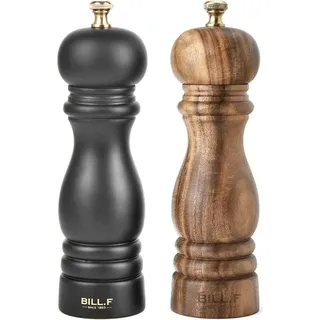 Set aus 2 Holz-Pfeffer- und Salzstreuern mit Keramik-Mahlsystem - Bunt