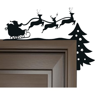 Türrahmen-Dekor, Holzkrippe Weihnachtsmann Deko Retro-Rahmenschild, 2 Stück Weihnachts-Türdekoration für Wohnzimmer, Esszimmer Hitrod