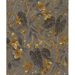 Rasch Textil Vliestapete Curiosity 10,05 m x 0,53 m 538229 Braun/Gold/Grau