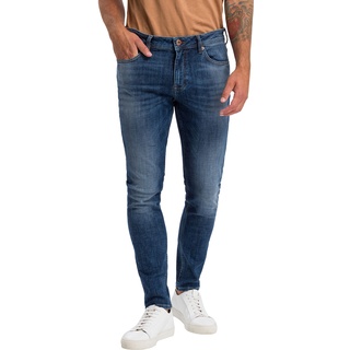 Cross Jeans Herren Jeans Scott Skinny Fit Blau 005 Normaler Bund Reißverschluss W 31 L 32