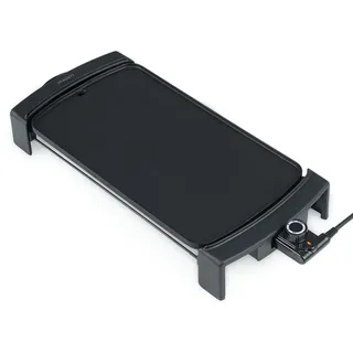 COSTWAY elektrischer Tischgrill 2150W, Grillplatte Teppanyaki Grill mit Antihaftbeschichtung, integriertem Thermostat & herausnehmbarer Auffangschale - Schwarz