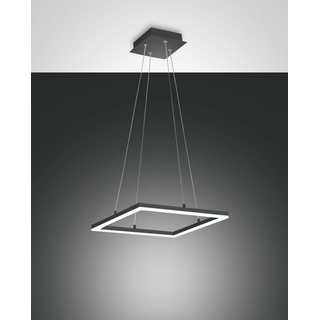 LED Hängeleuchte anthrazit satiniert Fabas Luce Bard 3510lm 420x420mm dimmbar