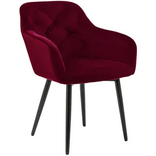 SalesFever Armlehnstuhl Samt rot