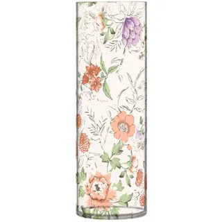 Nahtlose Aquarell-Blumenvase, Shabby-Chic-Kunststoff, zylinderförmig, 30 x 10 cm hoch, transparente Vase für Wohnzimmer, Zuhause, Küche, Tisch, Tafelaufsatz, Dekoration