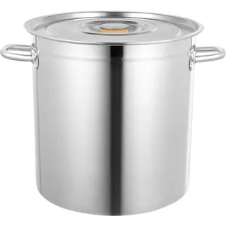 CHIMHOON 30/50/70 Liter Gastronomie Kochtopf, Suppentopf Mit Edelstahl Deckel, Kochtopf Induktion Groß mit Griffen, für Gasherden, Elektroherden, Induktionsherden (35L)