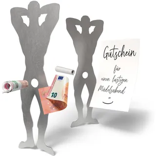 Creatastic Lustiges Geschenk für Frauen, Edelstahl Mann 20x8 cm | für Geld- und Gutscheine, versaute Geschenke für Frauen, Geschenk Freundin, 30 40 50 Geburtstag Frau