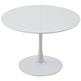 GrandCA HOME Esstisch Moderner Esstisch im Minimalistischen Stil, Runder Küchentisch (1-St), aus MDF, 70/80/110cm×75cm, Weiß/Schwarz weiß 110 cm x 75 cm x 110 cm