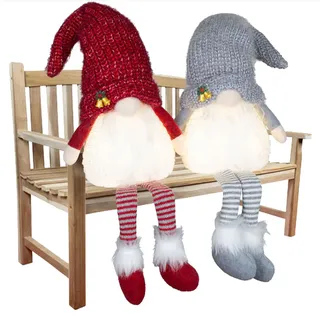 Dekofigur Kantenhocker LED Gnom (2er Set) H: 30 cm - Wichtel, Weihnachtsdeko