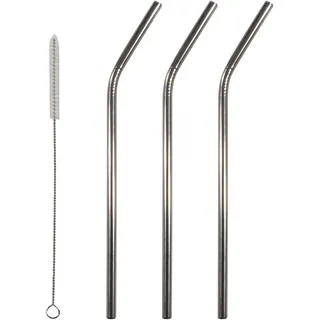 Strohhalme Edelstahl 21 cm, 0.5 cm Durchmesser, spülmaschinenfest, 3er Set