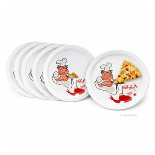 MamboCat Pizzateller 6er Set Alberto Pizzateller Ø30,5cm 6 Personen XL-Teller Platte