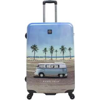 Volkswagen Koffer "Roadtrip", Gr. B/H/T: 51cm x 78cm x 28cm, blau (blau, grau), Koffer, mit trendigem Bulli-Print
