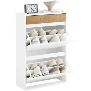 SoBuy Schuhschrank Schmal 61 x 91 x 26 cm mit Schublade / weiß