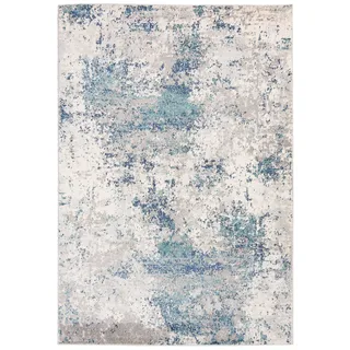Carpeto Rugs Bunt Abstraktes Modern Designer Teppich - Kurzflor - Weich Teppich für Wohnzimmer, Schlafzimmer, Esszimmer - ÖKO-TEX Wohnzimmerteppich - Teppiche - Blau Grau - 180 x 250 cm