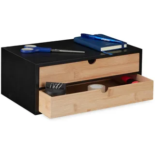 Relaxdays Schubladenbox 14 x 33 x 21 cm 1-tlg. schwarz
