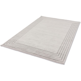 Teppich »Vercelli 231/232 Kurzflorteppich«, rechteckig, 3-D Effekt, wollig weiche Oberfläche, mit Fransen, Wohnzimmer, 98698062-0 silberfarben 9 mm