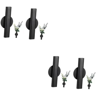 KITANDOVE Blumvase Für Wand 2st Wandblumenständer Kleine Blumenvase Wildblumen Blumenvasenhalter Für Die Wand Blumenvase Wohnkultur Wandvase Wandpflanzenvase Schwarze Selbstklebende Wandvase Metall
