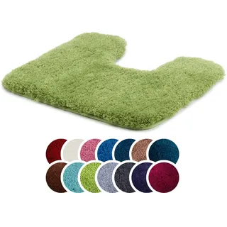 liebling Badteppich mit Ausschnitt 50x45cm,rutschfest, Dunkelgrün, Superior | 100% Polyester (Mikrofaser), Weiche Badmatte 50 x 45, Badvorleger, Anti-Rutsch, Fußbodenheizung geeignet, Waschbar 30 Grad