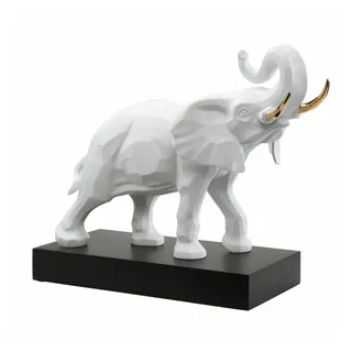 GOEBEL Dekofigur Elefant L'Art d'Objets Studio 8 weiß Gold Porzellan