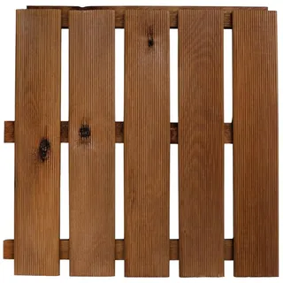Gartenwelt Riegelsberger Holzfliese Kiefer KDI braun 50x50 cm 1 Stück | Terrassenfliesen aus imprägniertem Holz für Balkon, Terrasse & Garten | Wetterfest, langlebig & rutschhemmend