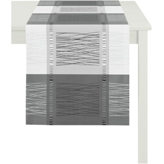 Apelt Läufer, Polyester, Grau/weiß, 44 x 140 x 1 cm