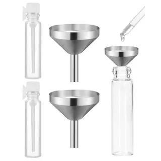 LOZTBUE 2 Stück Trichter Klein Mini Trichter Edelstahl und Pipetten Klein für Küche,Mini trichter Funnel,Minitrichter Metall für Kosmetik und Flüssigkeiten Autos Betanken Flaschen funnel