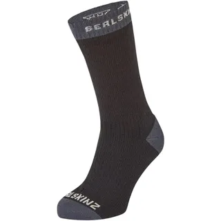 Wasserdichte Socken SealSkinz Wiveton Sockengröße: 43-46 /  schwarz/grau