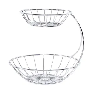 DESIGN DELIGHTS Obst-Etagere, Silber, Metall Obstständer, Früchteschale, Brotkorb