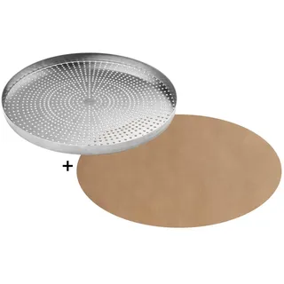 Sallys Springform Boden aus Edelstahl - verschiedene Größen, (Backform Boden mit gleichmäßiger Wärme & einfache Reinigung), inklusive Dauerbackfolie bis 1000 mal verwendbar Ø 25 cm