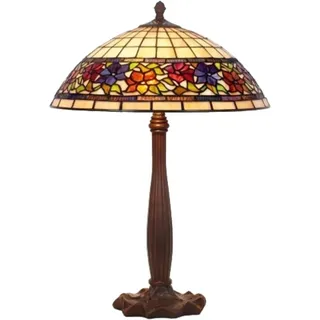 Tischlampe Flora, Tiffanystil, unten offen, Höhe 64 cm