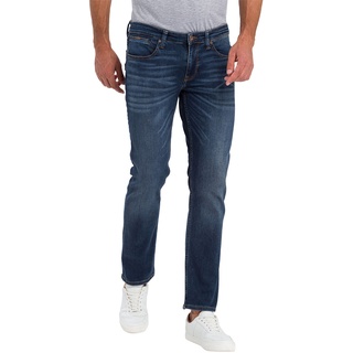 Cross Jeans Herren Jeans Dylan Regular Fit Blau Normaler Bund Reißverschluss W 33 L 36
