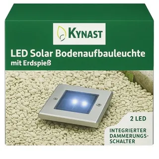 Kynast Solar Bodenleuchte eckig Kunststoff, Metall 12 x 12 cm inkl. Erdspieß silber