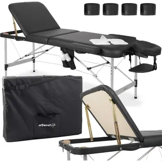 Habys Massageliege Klappbar Kosmetikliege Massagetisch | Höhenverstellbar Tragebares | Schwarz | 185x70 cm - Schwarz