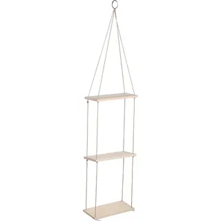 Wandregal Aus Holz Mit Seilaufhängung, 3-stöckig, Blumenablage, Topfregal Für Haus Und Garten