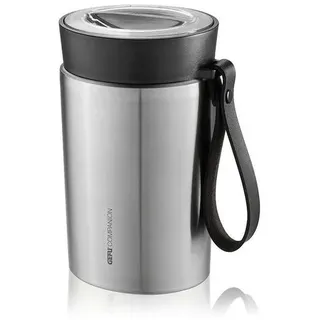 Gefu Lunchbox Companion, Schwarz, Edelstahl, Metall, 0,5 L, 10.5x18x10.5 cm, Tragegriff, auslaufsicher, Skalierung, herausnehmbare Schälchen, Küchenzubehör, Vorratsbehälter, Brotdosen