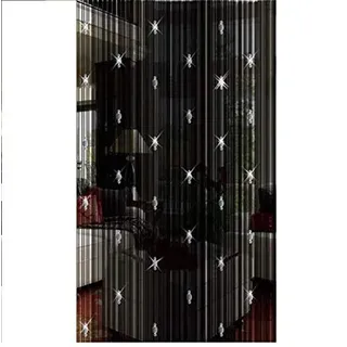 GREENWISH Fadenvorhänge Schwarze Perlen Vorhänge Türquaste Vorhang Faden Fransen Kristall Tür String Vorhang Perlen Fenster Panel Raumteiler Vorhang für Tür Heimdekoration (3,28 x 2 m)