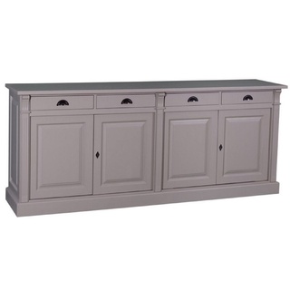 Casa Padrino Küchenbuffet »Landhausstil Küchenschrank mit 4 Türen und 4 Schubladen Grau 219 x 51 x H. 90 cm - Massivholz Schrank - Landhausstil Möbel«