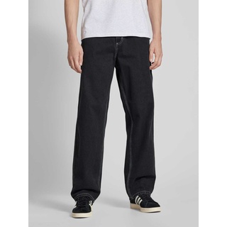 Regular Fit Jeans mit Gürtelschlaufen Modell 'SIMPLE', Black, 34/32