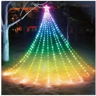 Aigostar LED-Lichterkette Aigostar 2,5m 250LED Smart RGBIC Weihnachtsbaumbeleuchtung mit Sternen bunt