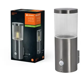 Ledvance Außenleuchte Wandlampe Endura Classic Ebro stahl IP44 max. 20W E27 Bewegungsmelder - Silber