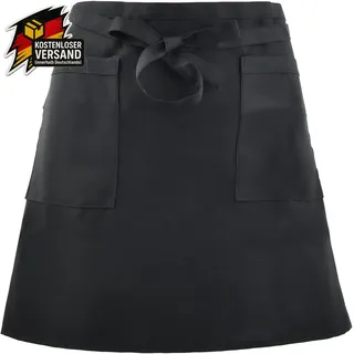 Unisex Küchenschürze Kurz mit 2 Taschen für Köche Kellner Barpersonal