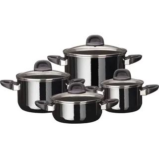 Silit MODESTO Topfset 4-teilig aus Silargan, Schwarz, mit ergonomischen Griffen - Schwarz