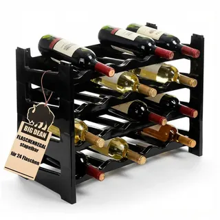 BigDean Flaschenregal 60 x 45 x 30 cm Schwarz