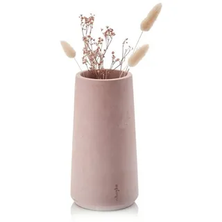 beske Tischvase Betonvase ‘Eiskar Media’ (10cm, h25cm) in 5 Farben, Farbige Betonvase aus der Beske-Manufaktur rosa